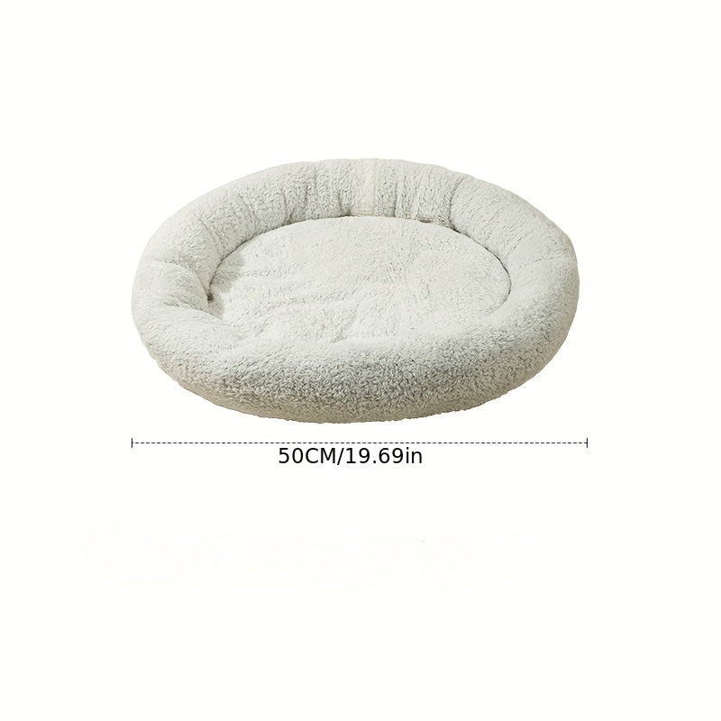 Soft Plush Round Cat Bed Bolster Nest - Pet Supplies