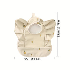Waterproof Baby Bib Sleeveless With Pocket Bear Lemon Pattern