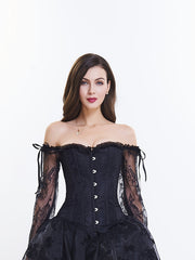 Gothic Flounce Sleeve Corset Bustier Shapewear Top