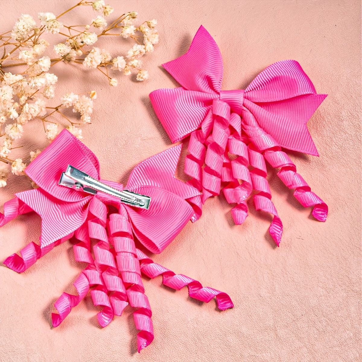 2pcs Swirly Bows Hair Clips for Kids