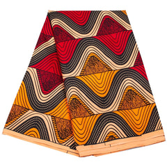 African Ethnic Wax Dye Printed Fabric Double Sided Geometric Cloth