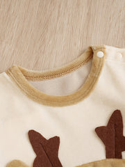 Fluffy Christmas 3D Elk Baby Infant Bodysuit for Boys/Girls