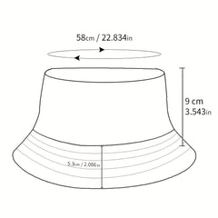 Letter Embroidery Bucket Hat Hip Hop Basin Hat Casual Sunscreen Unisex