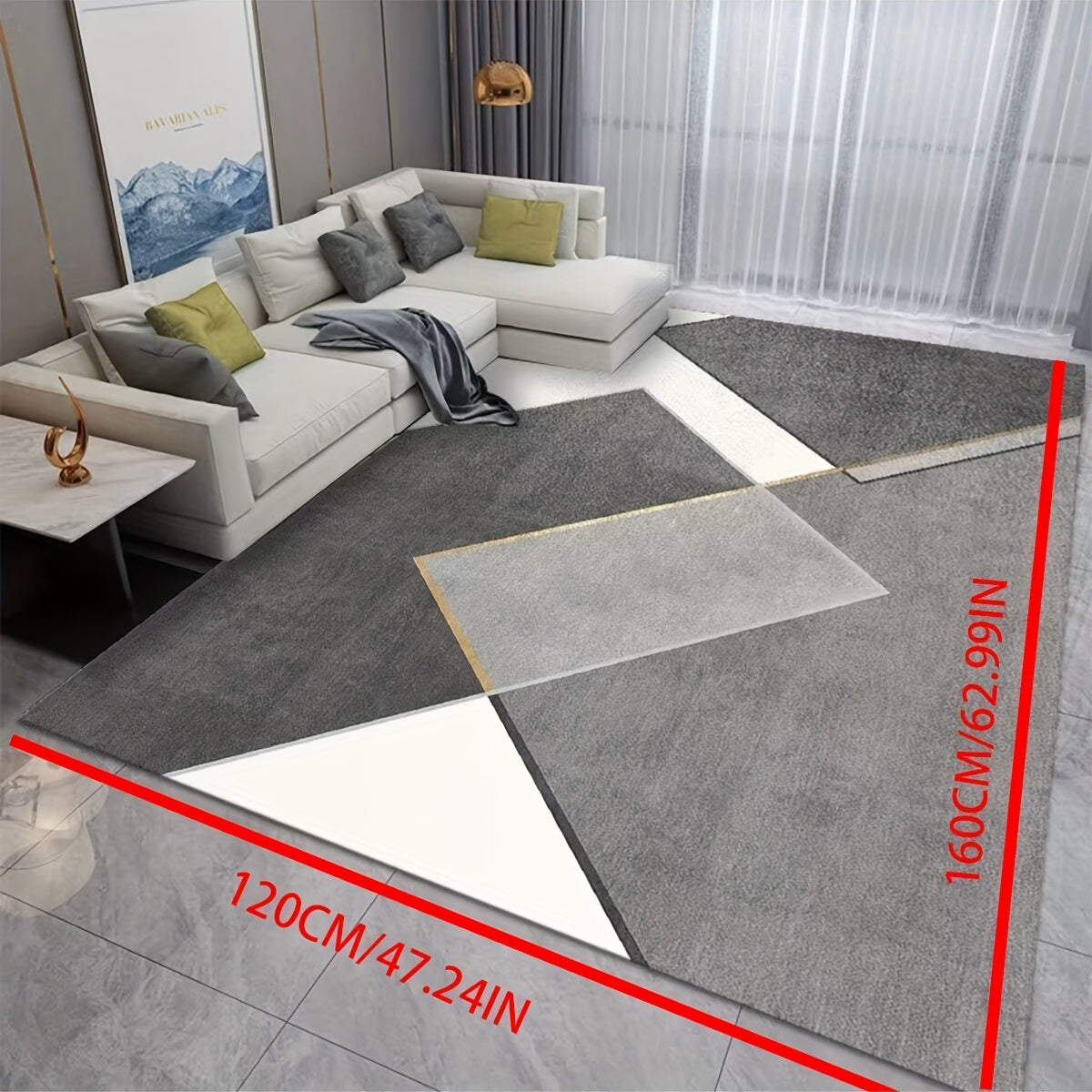 Large Area Rug Modern Crystal Velvet Non-slip Soft Rug