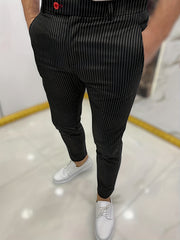 Men's Striped Slim Fit Suit Pants
