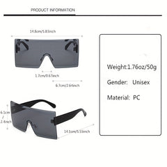 Y2K Rimless Sunglasses Large Tinted Gradient Sun Shades UV400