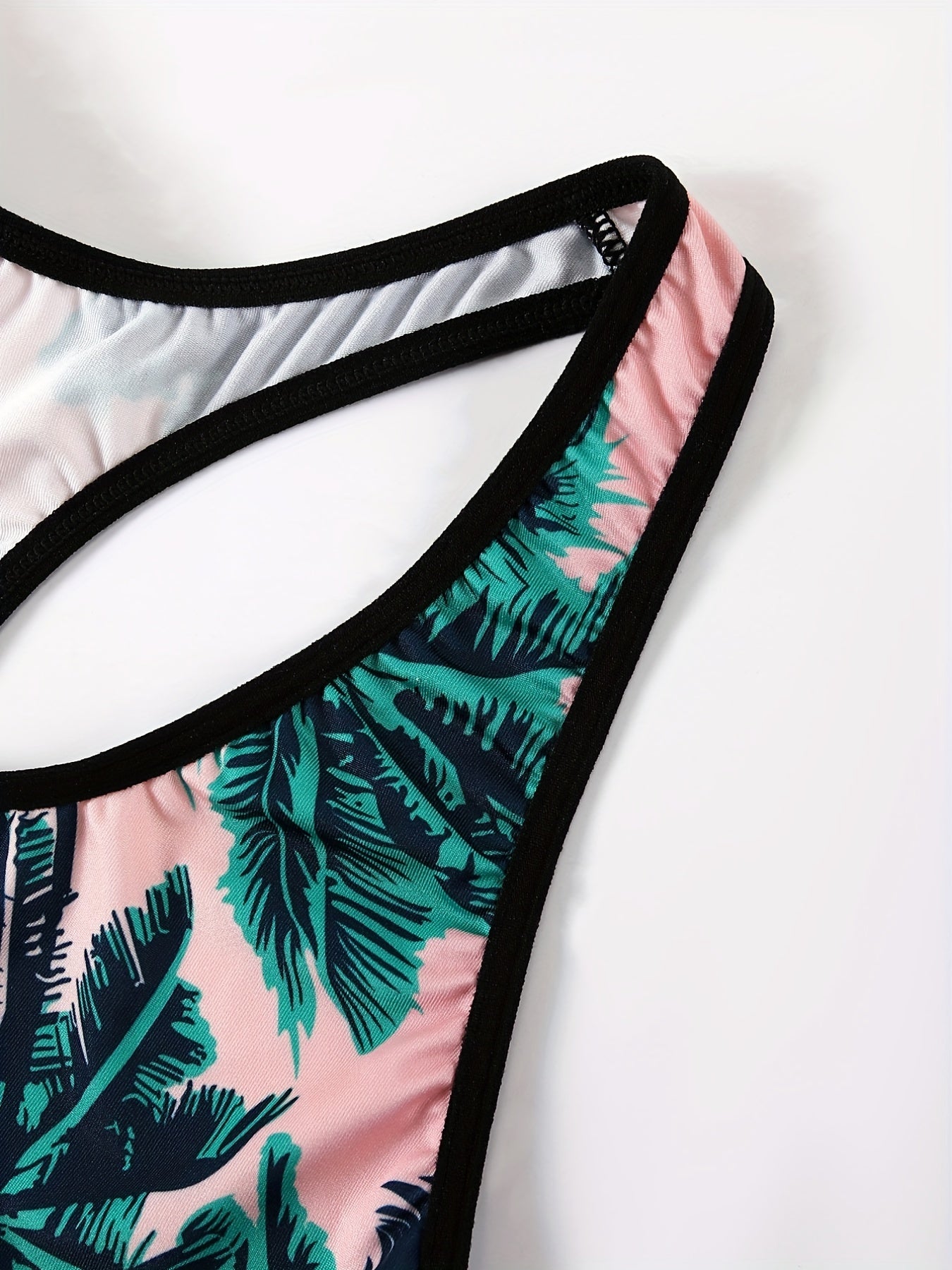 Tropical Print Racer Back Tank Bra
