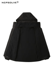 Men's 3 In 1 Outdoor Sports Hooded Jacket Waterproof Windproof Warm Hiking