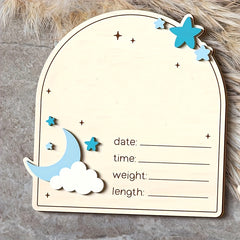 Personalized Moon & Stars Birth Stats Frame
