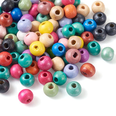 300pcs Round Natural Wood Beads 5-6x6-7mm Hole 2-3mm