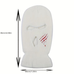 Men's Paw Print Three Hole Knit Cap Warm Cycling Hat