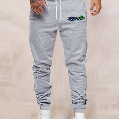 Men's Letter Print Drawstring Sweatpants Loose Fit Casual Joggers