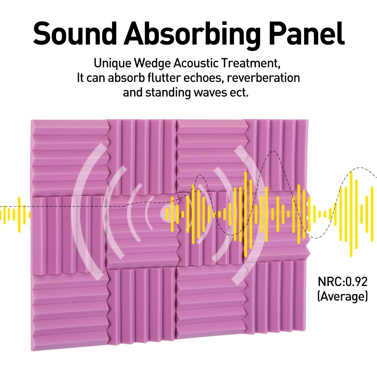 24pcs Purple Sound Absorbing Cotton High Density Triangular Slot