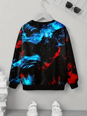 Toddler's 3D Print Block Sweatshirt Casual Pullover Street Wear