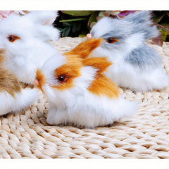 Handcrafted Simulated Rabbit Mini Set of Four Decorations for Lawn and Home Use