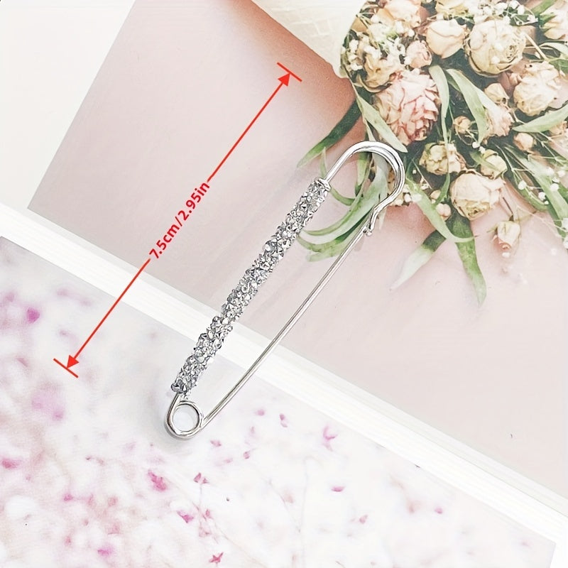 Rhinestone Waist Pin Buckle Brooch Sparkling Metal Jeans Dress Collar Clip