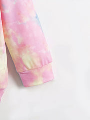Girls Wild Like My Curls Tie Dye Graphic Crew Neck Top