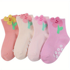 3 Pairs Anti skid Socks For Girls Cartoon Rabbit Socks For Baby