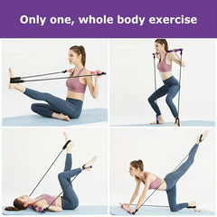 Portable Pilates Fitness Stick Elastic Resistance Band Bar