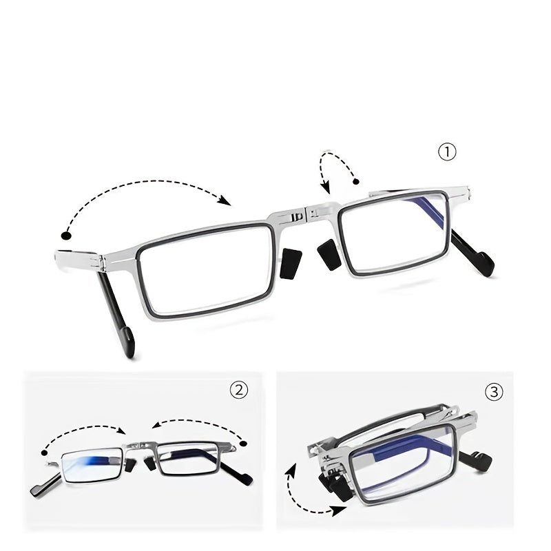Middle Aged Elderly Folding Reading Glasses Anti Light Ultra light