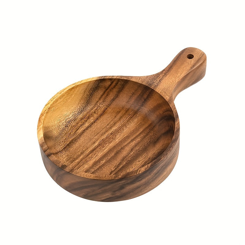 Beech Wood Salad Bowl with Handle for Outdoor Dining