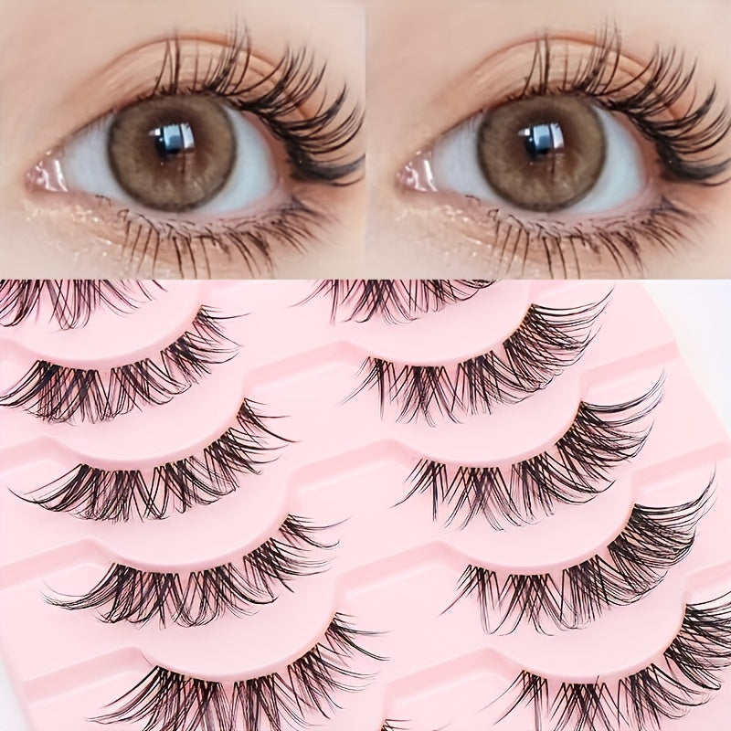 10 Pairs Short Natural Look False Eyelashes Soft Reusable