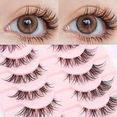 10 Pairs Short Natural Look False Eyelashes Soft Reusable