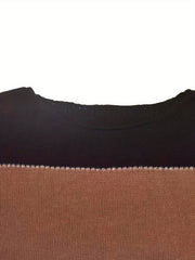 Colorblock Long Sleeve Round Neck Jumper