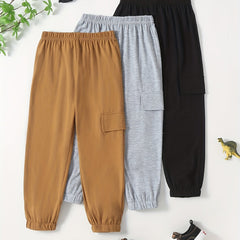 3pcs Boys Active Sweatpants Quick Drying Jogger Sports Pants