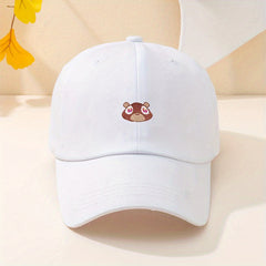 Squirrel Embroidery Distressed Baseball Cap