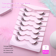 Wispy Natural Look 3D Faux Mink Half Lashes