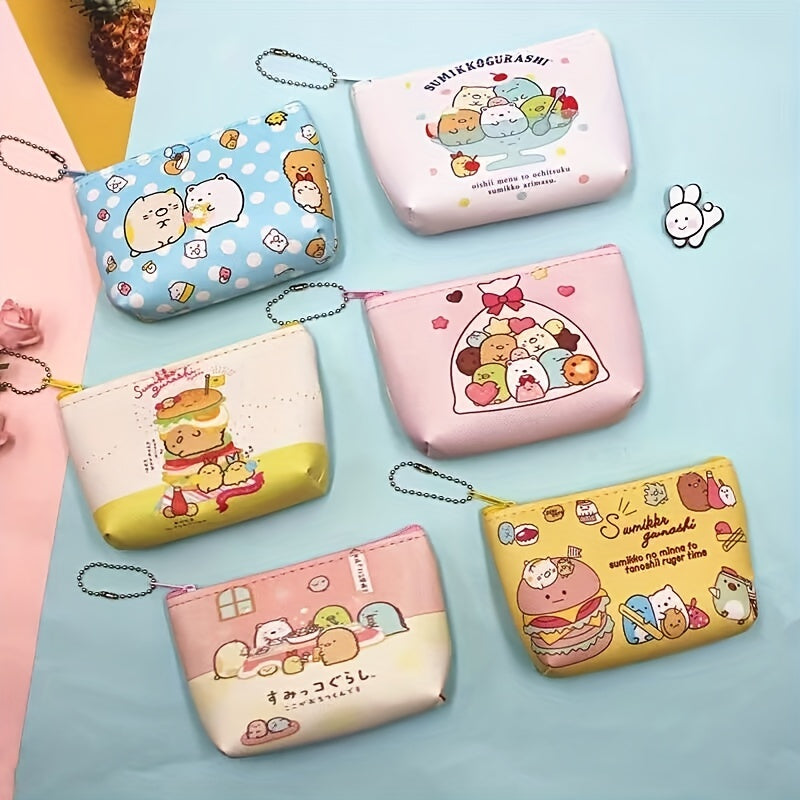 Kids Cartoon Print Coin Purse Wallet with Zipper