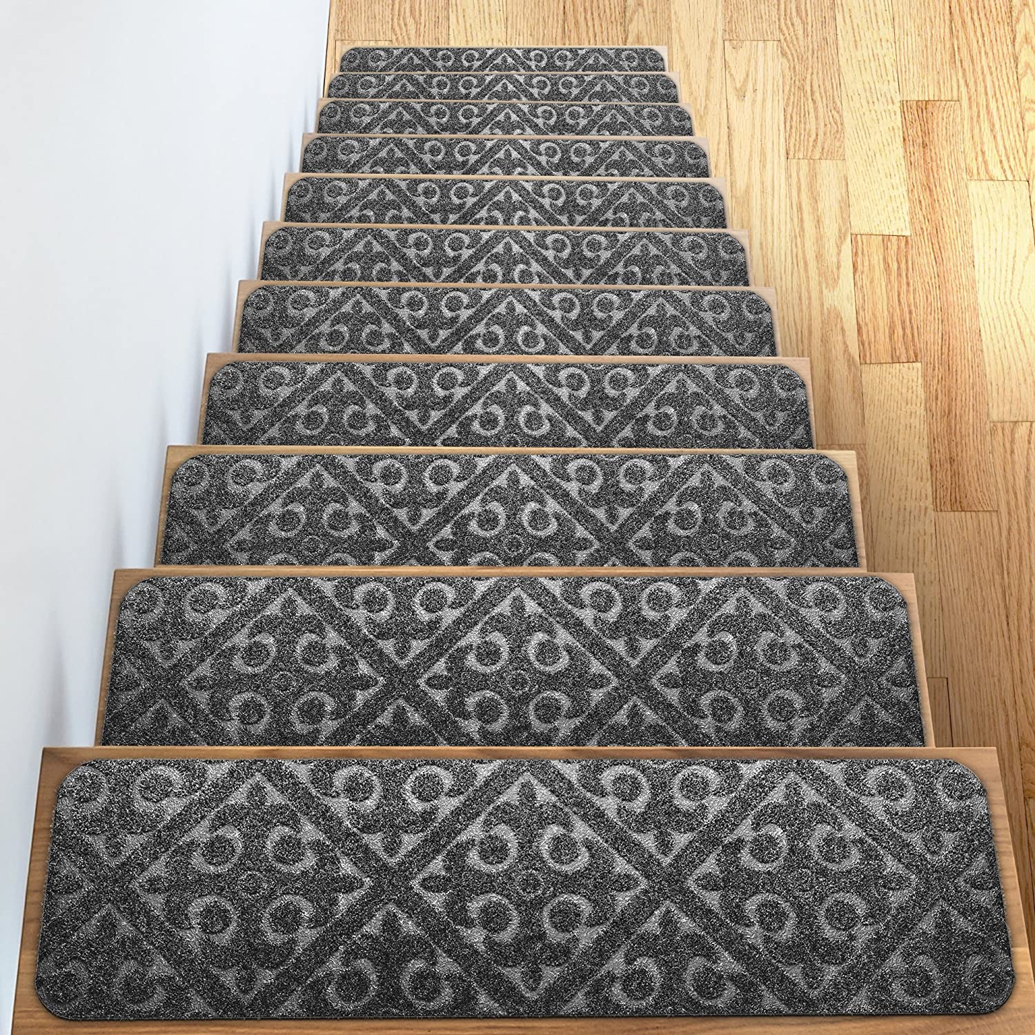 15pcs Non-slip Self-Adhesive Stair Mat Embossed Step Sticker