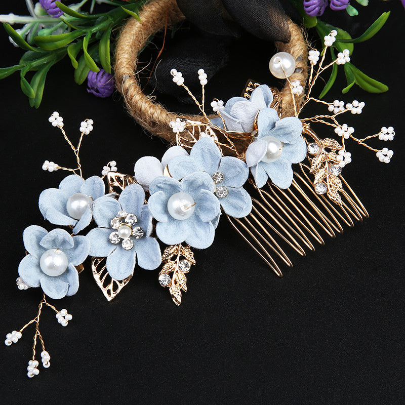 Golden Flower Leaf Hair Comb Pins Bridesmaids Brides Hairpins Headdress Wedding