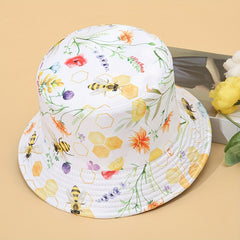 Double sided Honeycomb Print Casual Bucket Hat Unisex