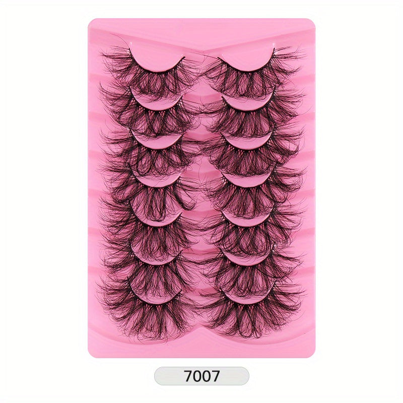 7 Pairs Curly Thick Faux Mink Eyelashes for Stage & Everyday Wear