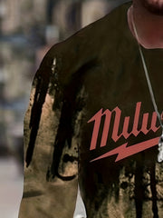 Funny Pattern Print Sweatshirt Men's Casual Graphic Crew Neck Pullover