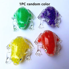 Funny TPR Frog Gel Beads Stress Ball Fidget Sensory Toy Antistress Squishy Ball