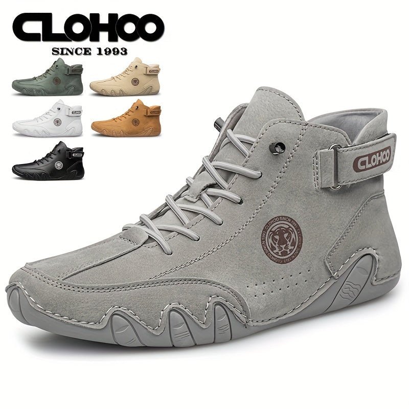 Men's PU Leather Lace-up Sneakers Short Boots