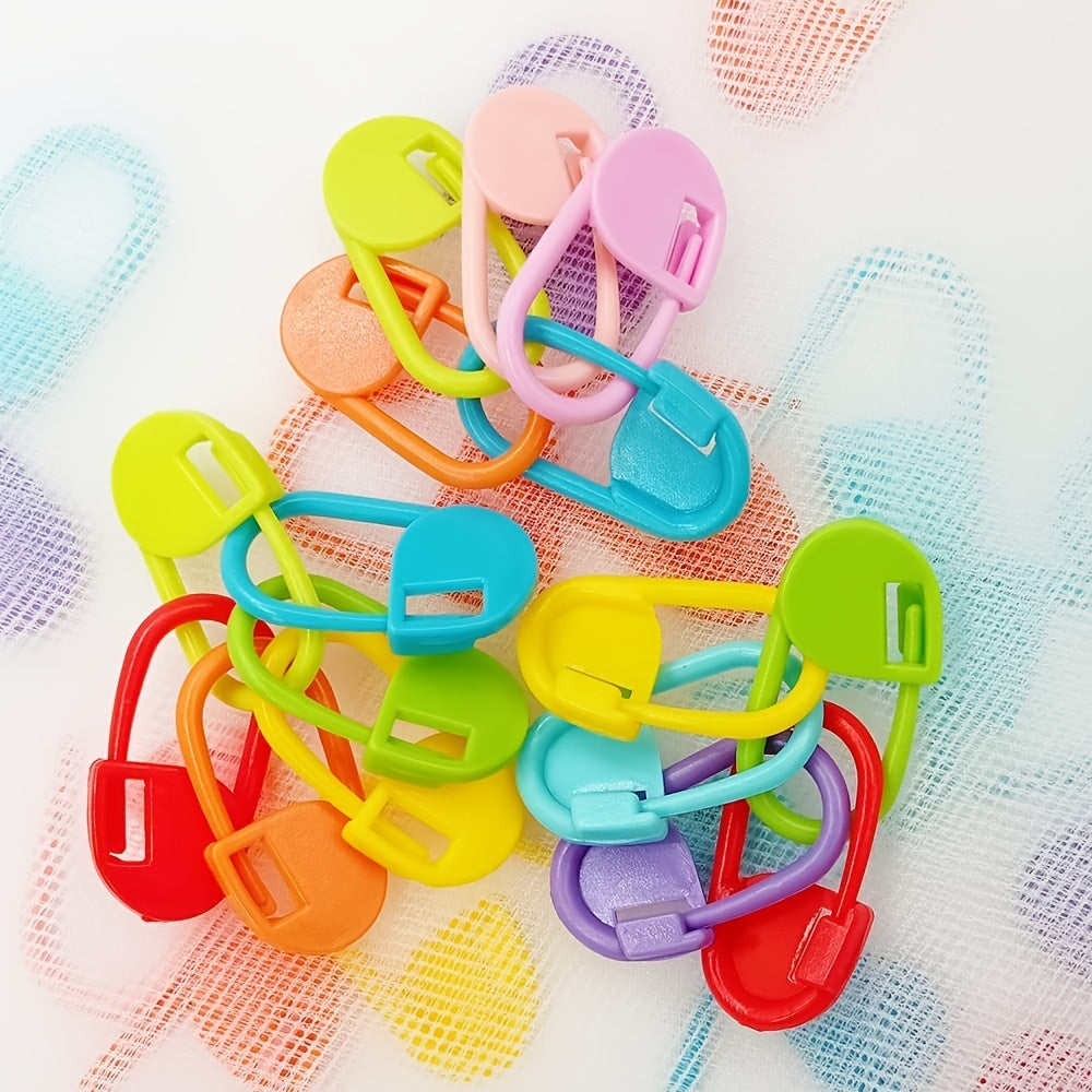 100pcs Colorful Plastic Safety Pins Knitting Markers Crochet Clips