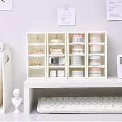 4pcs Small Drawer Storage Box Desktop Finishing Four Palace Grid Storage