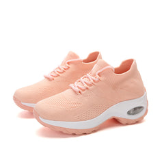 Lace Up Weaving Socks Shoes Air Cushion Running Sports Shoes Women's Footwear