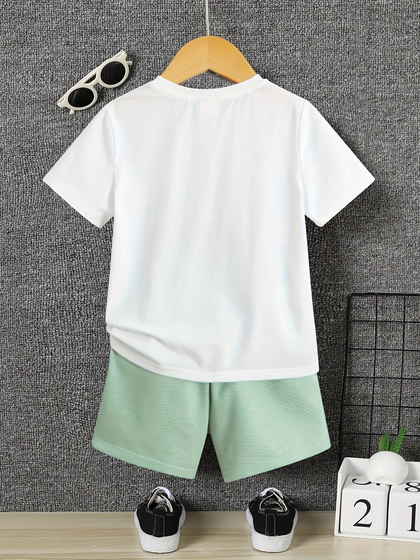 2pcs Boys Energy T shirt & Shorts Kids Summer Clothes Sets