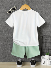 2pcs Boys Energy T shirt & Shorts Kids Summer Clothes Sets