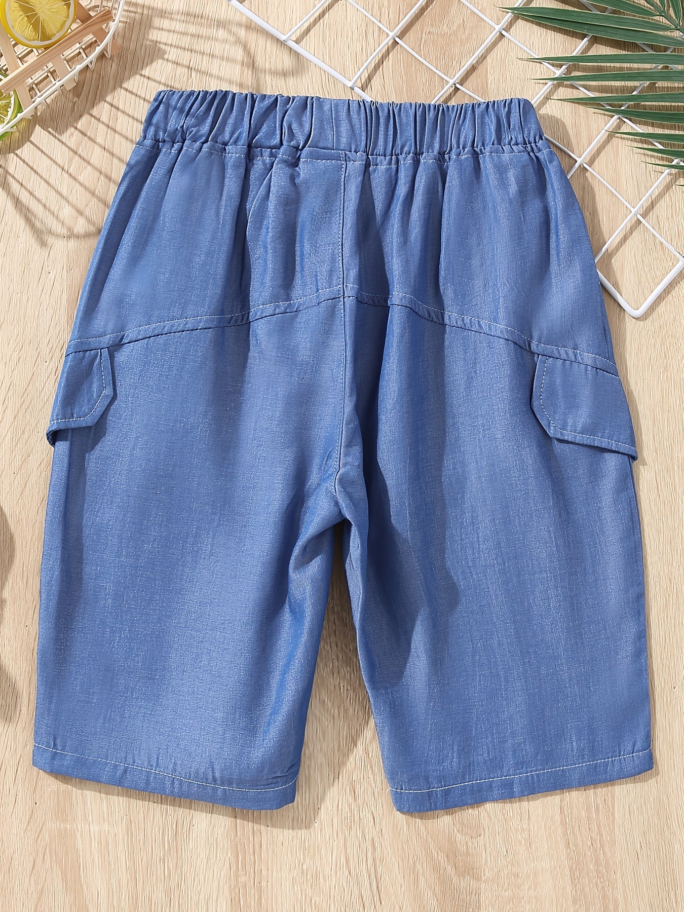 Boys Casual Elastic Waist Shorts with Pockets