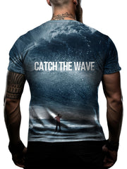 Catch The Wave 3D Print T-shirt Men's Casual Street Style Tee Shirt