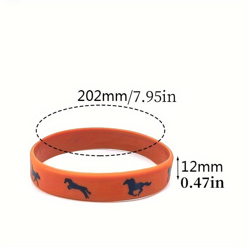 4pcs Solid Color Silicone Horse Bracelets For Party