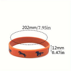 4pcs Solid Color Silicone Horse Bracelets For Party