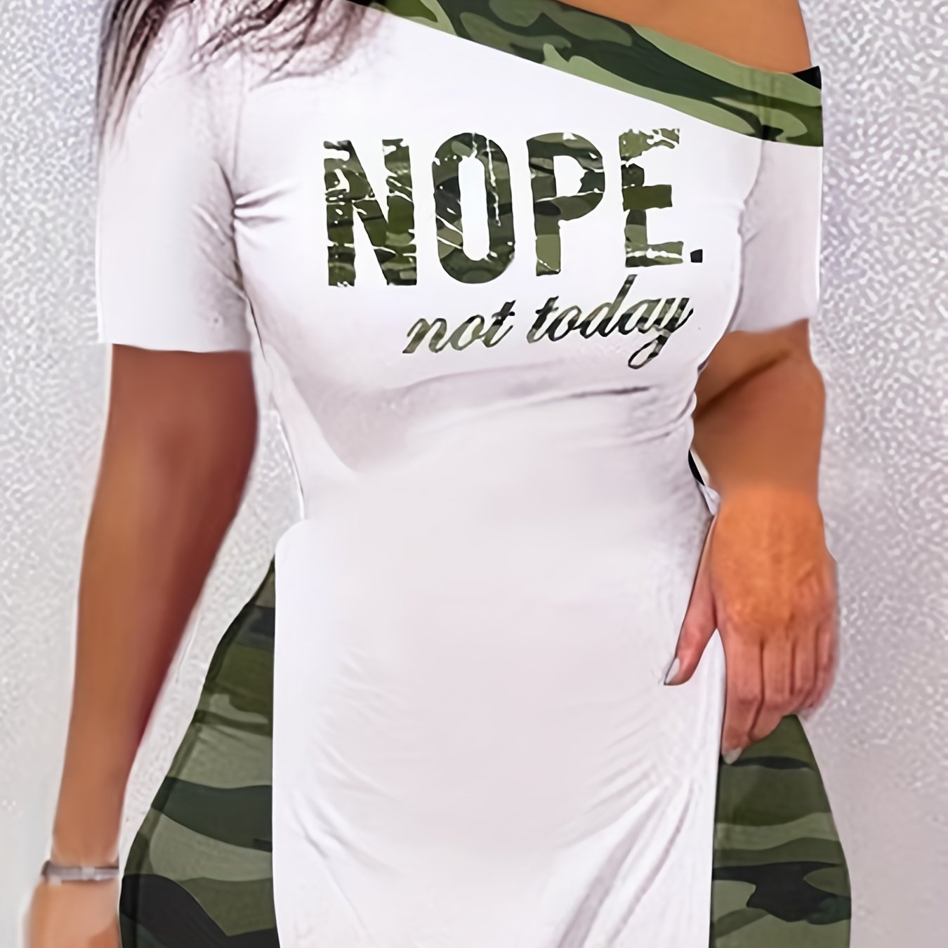 Trendy Two Piece Set Letter Print Tee & Pants