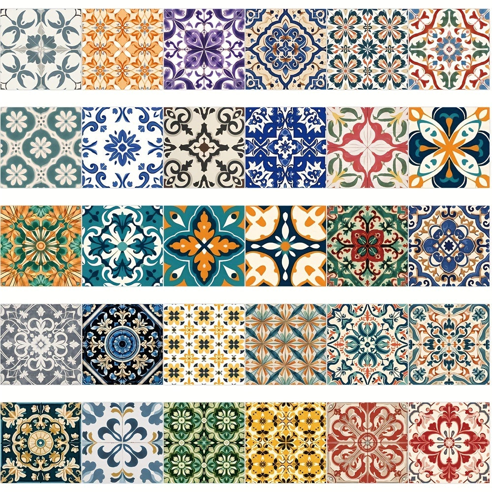 62pcs Cartoon Retro Tile Graffiti Sticker Series Waterproof Sticker
